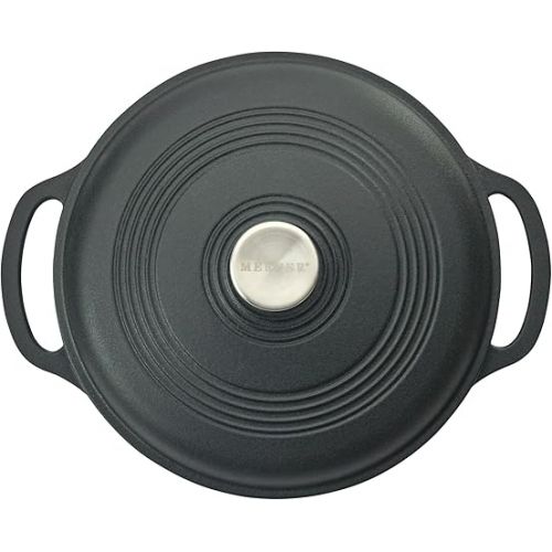  Mercer Culinary Enameled Cast Iron Round Dutch Oven, 6 qt., Matte Black