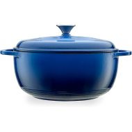 Mercer Culinary Enameled Cast Iron Round Dutch Oven, 6 qt., Navy Blue