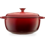 Mercer Culinary Enameled Cast Iron Round Dutch Oven, 6 qt., Red