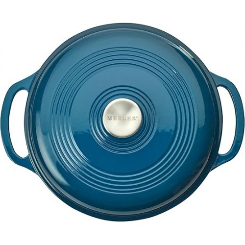  Mercer Culinary Enameled Cast Iron Round Dutch Oven, 6 qt., Turquoise