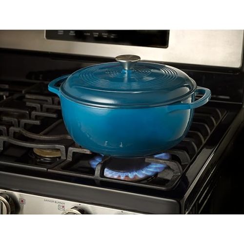  Mercer Culinary Enameled Cast Iron Round Dutch Oven, 6 qt., Turquoise
