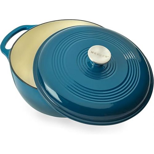  Mercer Culinary Enameled Cast Iron Round Dutch Oven, 6 qt., Turquoise