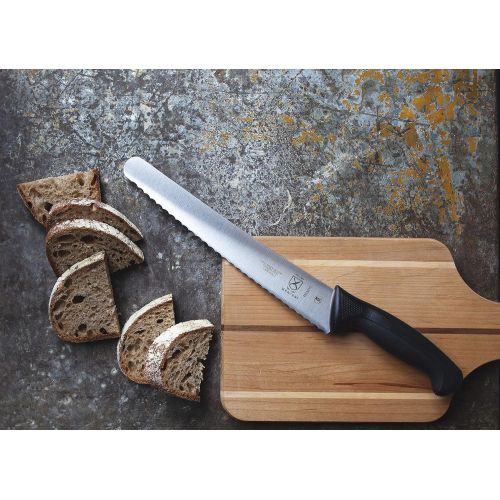  Mercer Culinary Millennia Wide Wavy Edge Bread Knife, 10-Inch, Black: Bread Knives: Kitchen & Dining