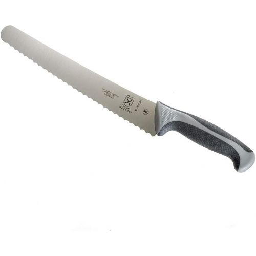  Mercer Culinary Millennia Colors Bread Knife 10-Inch Wavy Edge Wide, Gray