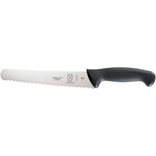  Mercer Culinary M23208 Millennia Black Handle, 8-Inch Wavy Edge Wide, Bread Knife