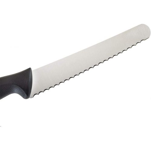  Mercer Culinary M23208 Millennia Black Handle, 8-Inch Wavy Edge Wide, Bread Knife