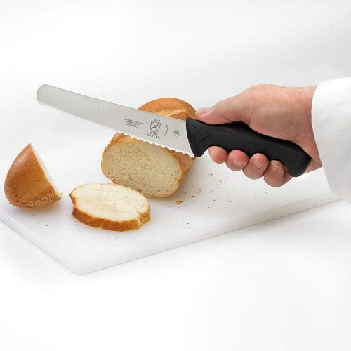  Mercer Culinary M23208 Millennia Black Handle, 8-Inch Wavy Edge Wide, Bread Knife