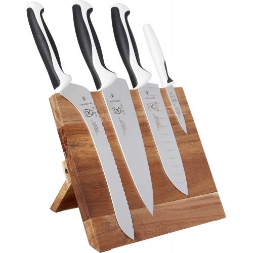  Mercer Culinary Millennia 5-Piece Magnetic Board Set Knife Block, White