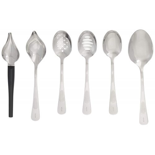  Mercer Culinary 7-Piece Plating Spoons II Set, Silver