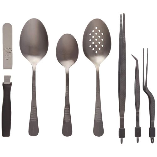  Mercer Culinary 7-Piece Plating Spoons II Set, Silver