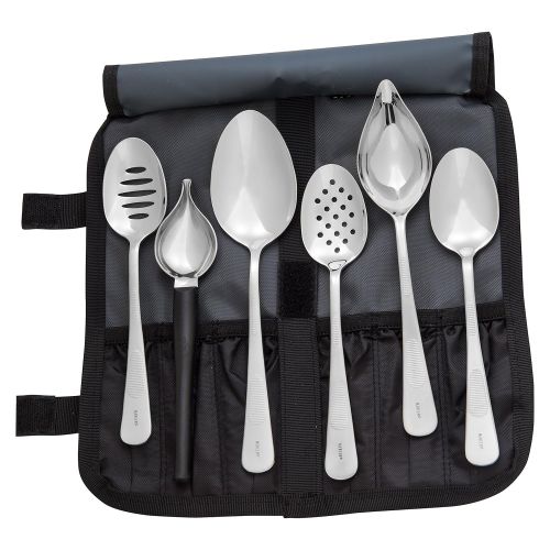  Mercer Culinary 7-Piece Plating Spoons II Set, Silver