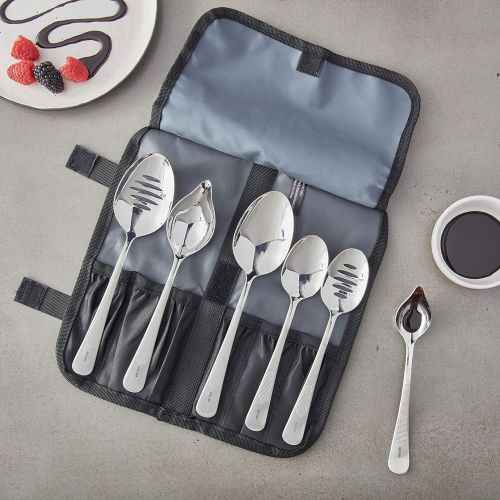  Mercer Culinary 7-Piece Plating Spoons II Set, Silver