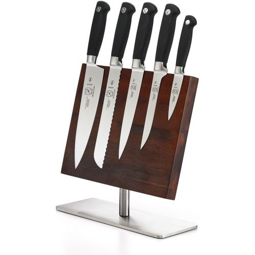  Mercer Culinary Genesis 6-Piece Forged Knife Block Set, Tempered Glass Block