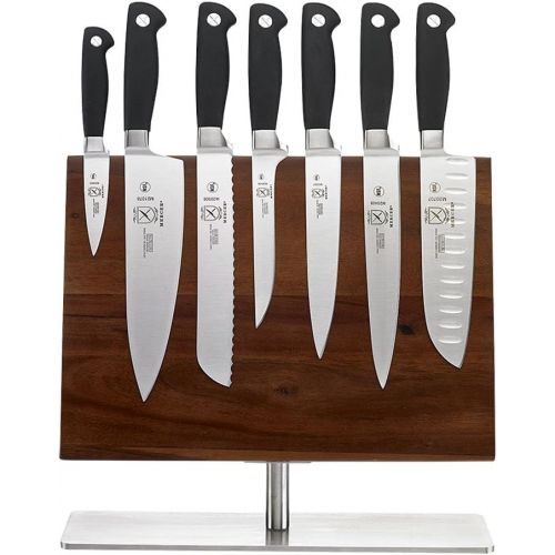  Mercer Culinary Genesis 6-Piece Forged Knife Block Set, Tempered Glass Block