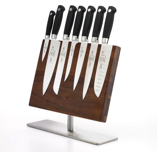  Mercer Culinary Genesis 6-Piece Forged Knife Block Set, Tempered Glass Block