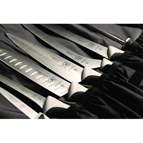  Mercer Culinary Millennia 8-Piece Knife Roll Set, White