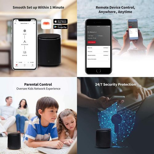  Wi-Fi System, Wireless Wifi Routers Mercku M2 Standalone Internet Whole Home Coverage 3000 sq. ft Eliminate Dead Zones Buffering, Smart Security for Network Parental Control