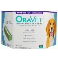 Merial Limited Oravet Dental Hygiene Chews, 25-50 lb, 30 ct, 3 pk + $8, off purchase with attached rebate form.