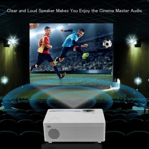  Merisny Mini Projector Portable LCD Full HD Video Projector Support 1080P 2200 Lumens Work with Fire TV Stick, HDMIVGAAVSDAVUSBLaptop for Home Theater (White)