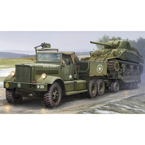  MRT63502 1:35 Merit US M19 Tank Transporter with Soft Top Cab [MODEL BUILDING KIT] by Merit International