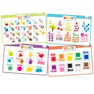 [아마존 핫딜]  [아마존핫딜]Merka merka Educational Kids Placemats - Set of 4: Alphabet, Numbers, Shapes, Colors - Bundle - Non Slip & Washable