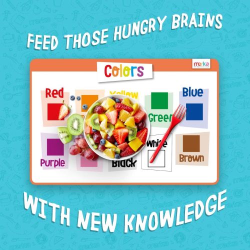  [아마존 핫딜]  [아마존핫딜]Merka merka Educational Kids Placemats - Set of 4: Alphabet, Numbers, Shapes, Colors - Bundle - Non Slip & Washable