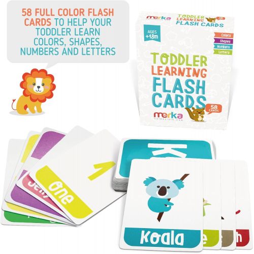  [아마존 핫딜] merka Toddler Learning Kit Posters Flashcards Practice Book Letters Colors Shapes Numbers