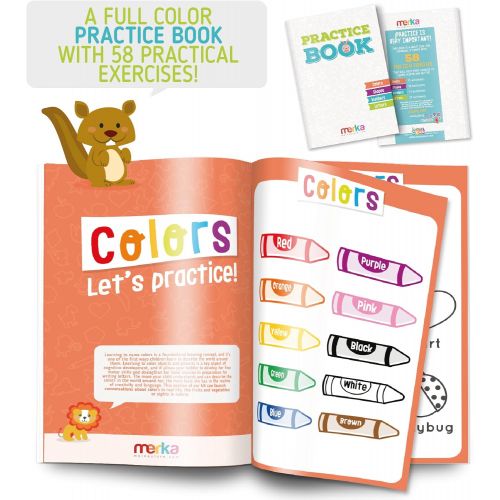  [아마존 핫딜] merka Toddler Learning Kit Posters Flashcards Practice Book Letters Colors Shapes Numbers