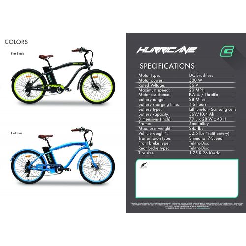  Merkur Bike Emojo-HURRICANE-ELECTRIC-BIKE-500W-36V-electric-motor-Flat