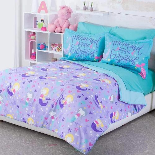  Mermaid BEST SELLER LITTLE MERMAIDS KIDS GIRLS REVERSIBLE COMFORTER SET VERY SOFTY 3 PCS FULL SIZE