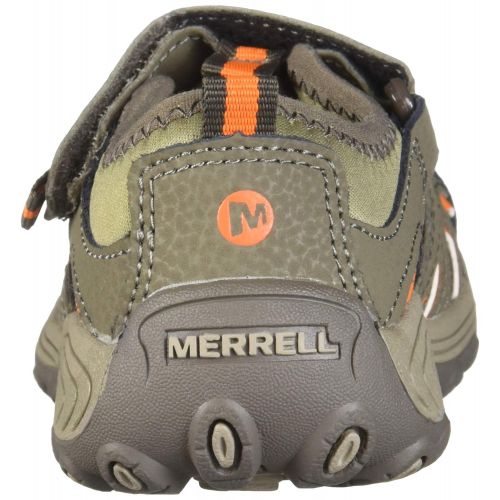  Merrell Hydro H2o Hiker Sandal Sport, Gunsmoke/Orange, 6 Wide US Big Kid