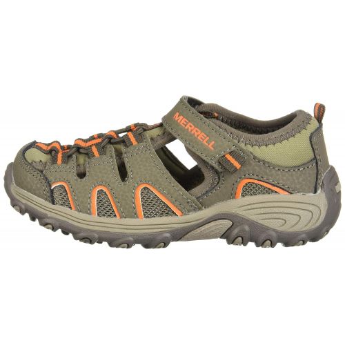  Merrell Hydro H2o Hiker Sandal Sport, Gunsmoke/Orange, 6 Wide US Big Kid