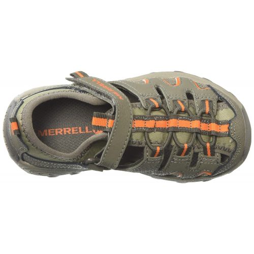  Merrell Hydro H2o Hiker Sandal Sport, Gunsmoke/Orange, 6 Wide US Big Kid