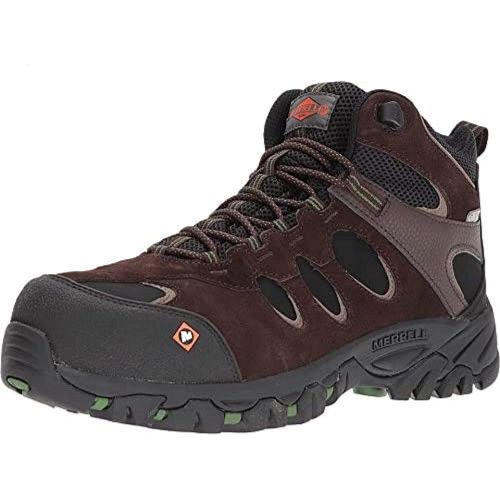  Merrell Mens Ridgepass Bolt Mid Waterproof Comp Toe Work Boot