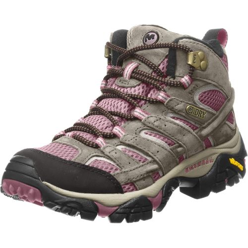  Merrell Womens Moab 2 Mid Waterproof Hiking Boot, Boulder/Blush, 12 M US