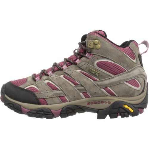  Merrell Womens Moab 2 Mid Waterproof Hiking Boot, Boulder/Blush, 12 M US