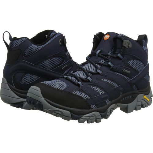  Merrell Mens High Rise Hiking Boots, Blue Navy, 7.5