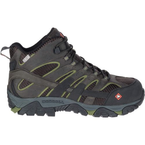  Merrell Mens Moab 2 Vent Mid Waterproof CT Work Boots, Pewter, 10 W US