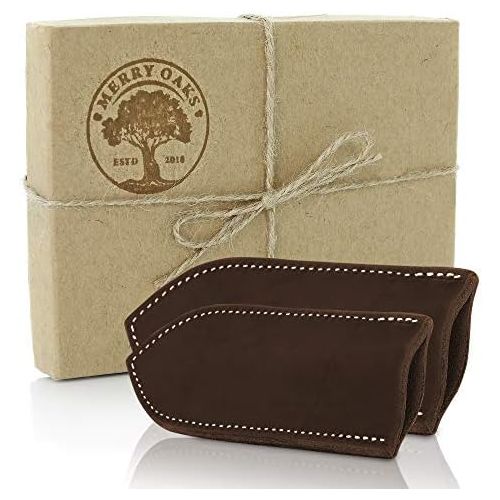  [아마존베스트]Merry Oaks Leather Handle Cover for Cast Iron Skillet - Hot Pot or Pan Holder Accessories - Amish Handmade - High End Premium Quality Leather