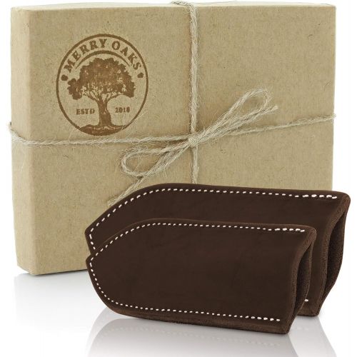  [아마존베스트]Merry Oaks Leather Handle Cover for Cast Iron Skillet - Hot Pot or Pan Holder Accessories - Amish Handmade - High End Premium Quality Leather
