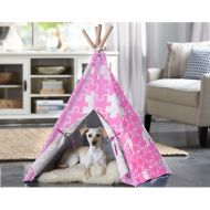 Zoovilla Pet Teepee, Pink Puzzle, Large