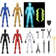 MerryXD 6 Pack Assembly Completed T13 Action Figure,Titan 13 Action Figure Dummy 13 Action Figure Lucky 13 Action Figure 3D Printed Multi-Jointed Movable, Nova 13 Action Figure Toy