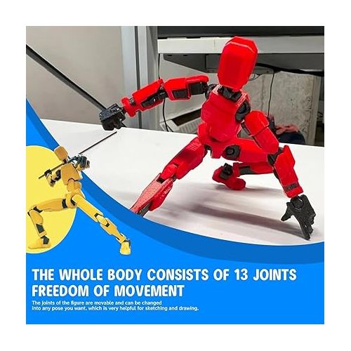  MerryXD Titan 13 Action Figure,Assembly Completed Dummy 13 Action Figure Lucky 13 Action Figure T13 Action Figure 3D Printed Multi-Jointed Movable, Nova 13 Action Figure Toy Orange