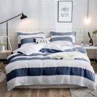 Merryfeel Cotton Duvet Cover Set,100% Cotton Waffle Weave Duvet Cover Set - Full/Queen Blue