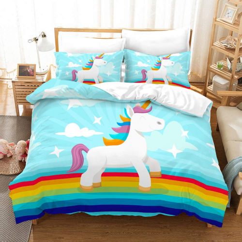  Merryword Princess Unicorn Duvet Cover Set Black Unicorn Bedding Black Pink Girls Flower Bedding Sets Queen (90 x 90) 1 Duvet Cover 2 Pillowcase