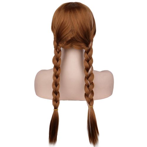  Mersi Child Kids Rapunzel Wig Long Brown Braided Wig Girls Cosplay Costume Wigs S027