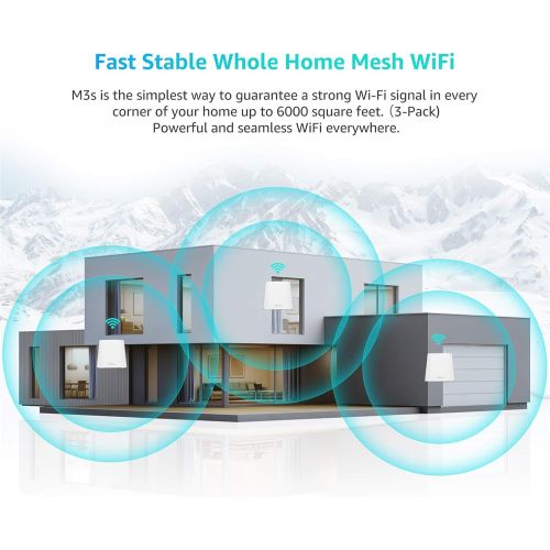  Meshforce Mesh WiFi System M3s Suite - Up to 6,000 sq. ft. Whole Home Coverage - Gigabit WiFi Router Replacement - Mesh Router for Wireless Internet (3-Pack)