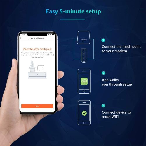  [아마존베스트]Meshforce Whole Home Mesh WiFi System M3s Suite (Set of 3)  Gigabit Dual Band Wireless Mesh Router Replacement - High Performance WiFi Coverage 6+ Bedrooms