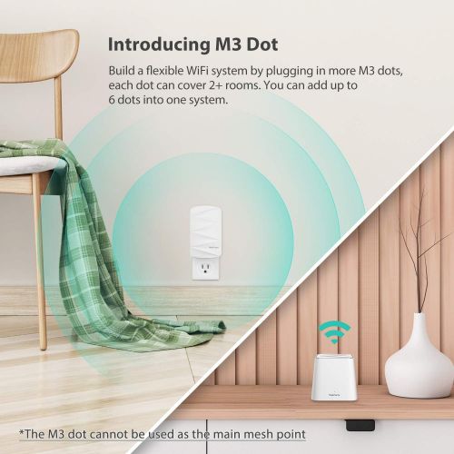  [아마존베스트]MeshForce Whole Home Mesh WiFi System M3 Suite (1 WiFi Point + 1 WiFi Dot) - Dual Band WiFi System Router Replacement and Wall Plug Extenders-High Performance Wireless Coverage for