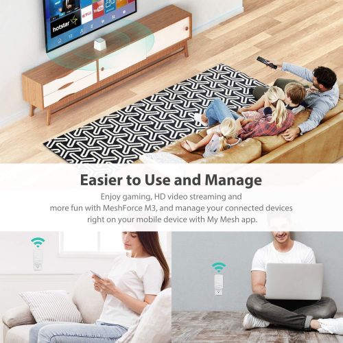  [아마존베스트]MeshForce Whole Home Mesh WiFi System M3 Suite (1 WiFi Point + 1 WiFi Dot) - Dual Band WiFi System Router Replacement and Wall Plug Extenders-High Performance Wireless Coverage for